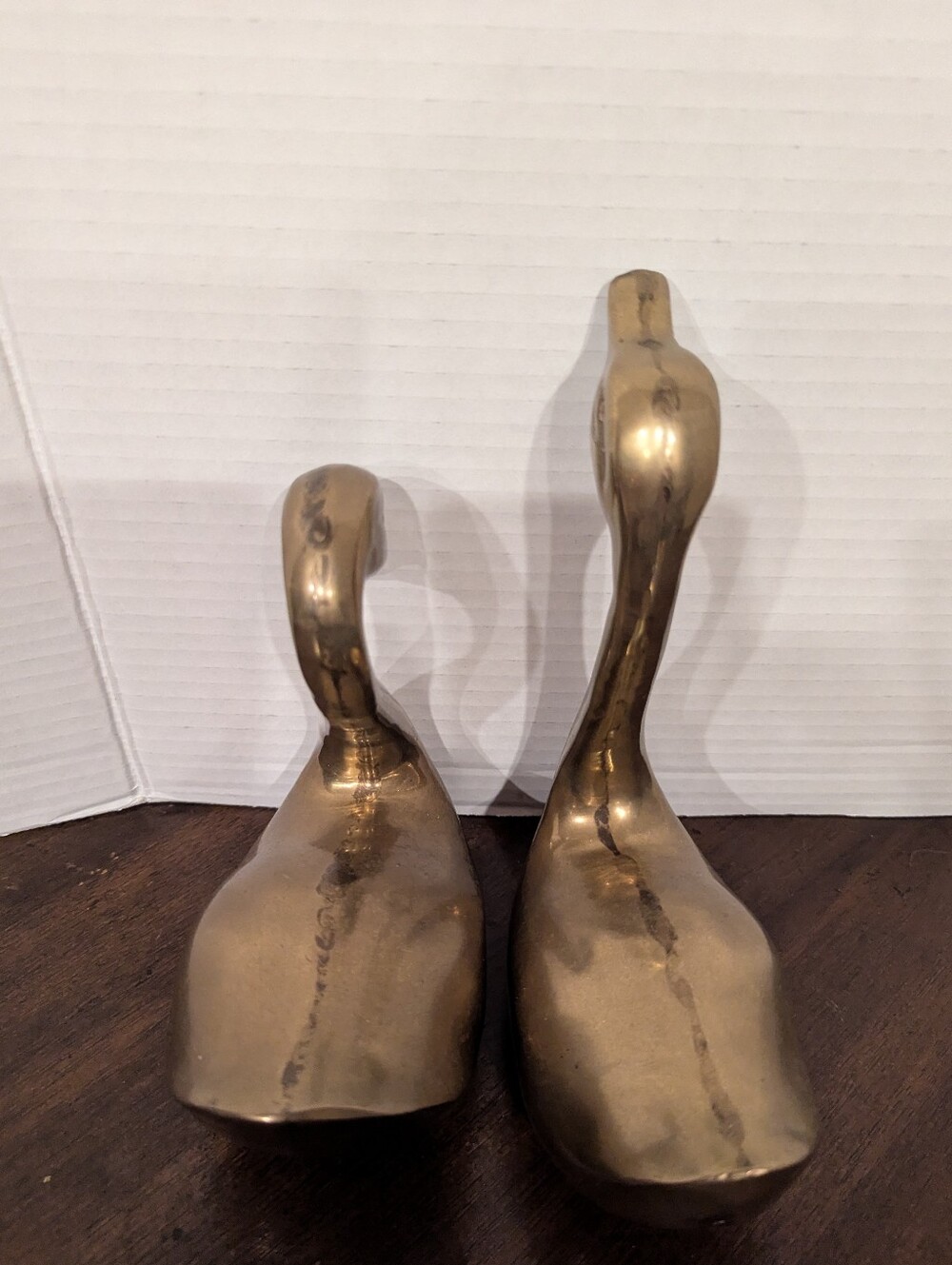 Vintage MCM Solid Brass Swan Figurines - Set of 2 - Picture 3 of 12